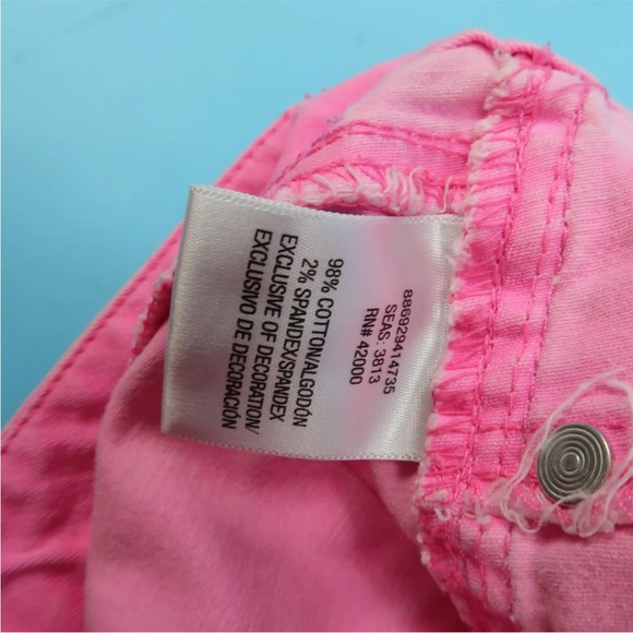 Bongo Womens Straight Cut Mid Rise Pink Stretch Jeans Pants Size 13 31 x 23 - Picture 4 of 4